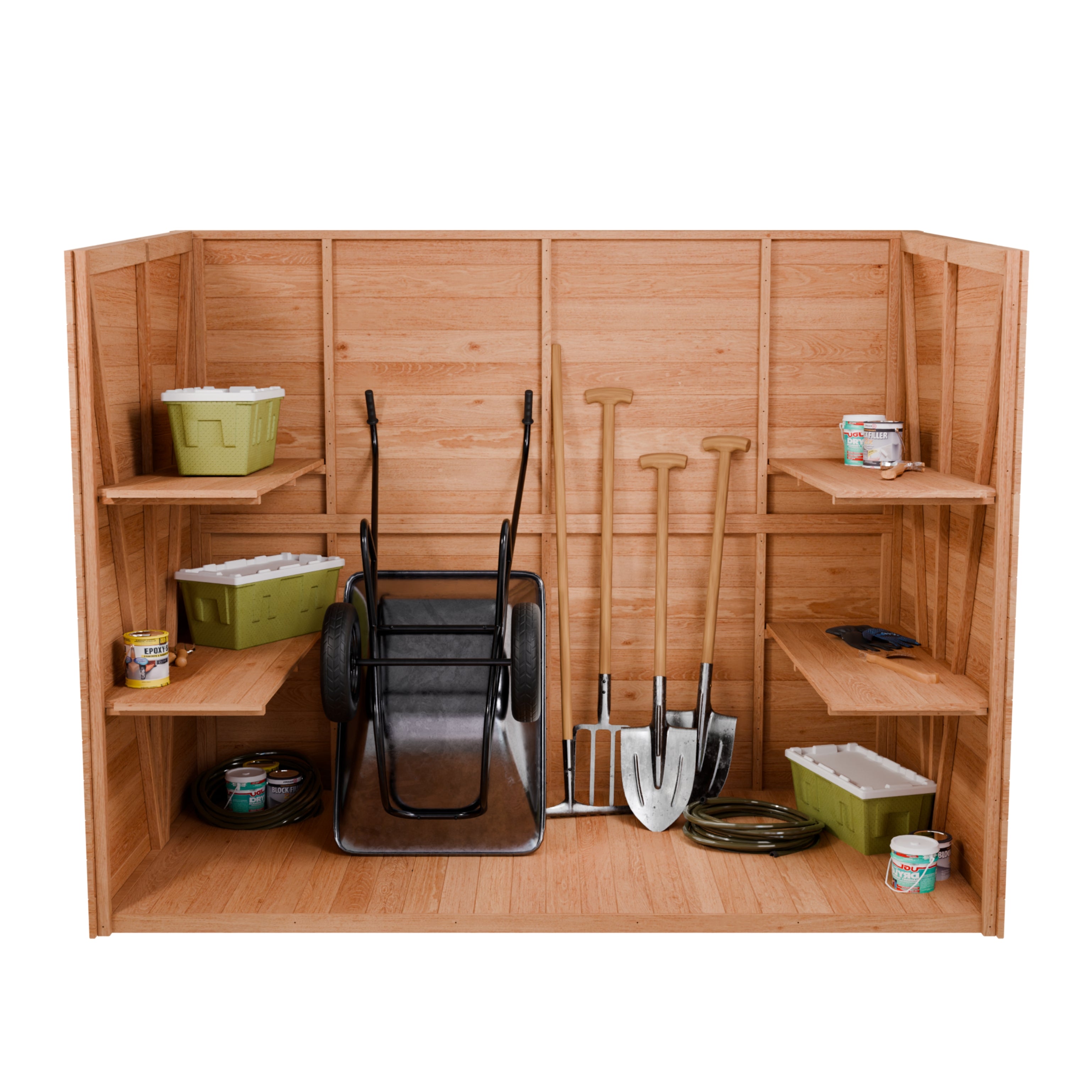CedarCraft | Heavy Duty | 7.5 ft. x 4 ft. | Solid Cedar Wood | Lean To Storage Shed | with Double Doors and Modern Pent Roof | Protective Finish | 30 sq. ft.