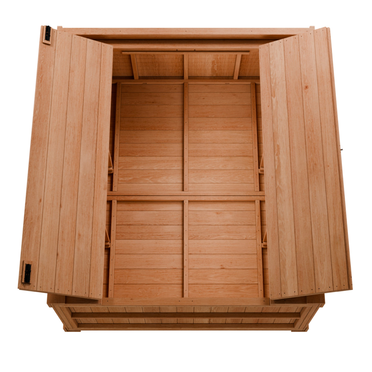 CedarCraft | Heavy Duty | 5 ft. x 2.5 ft. | Solid Cedar Wood | Lean To Storage Shed | with Double Doors and Modern Pent Roof | Protective finish | 12.5 sq. Ft.