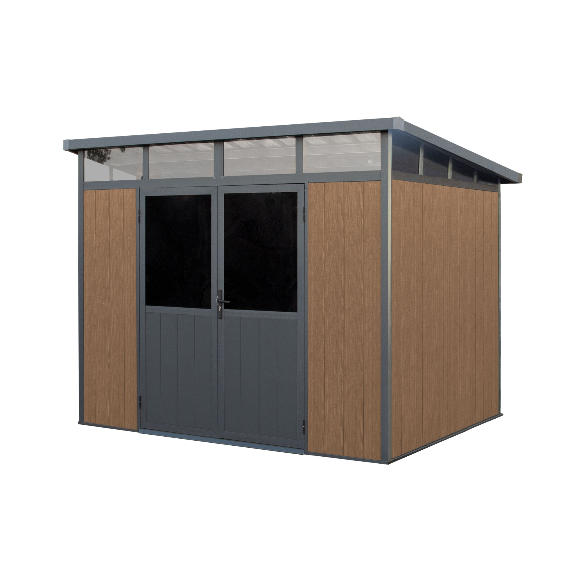 9 ft. x 7 ft. Wood Plastic Composite Heavy Duty Shed Brown Color