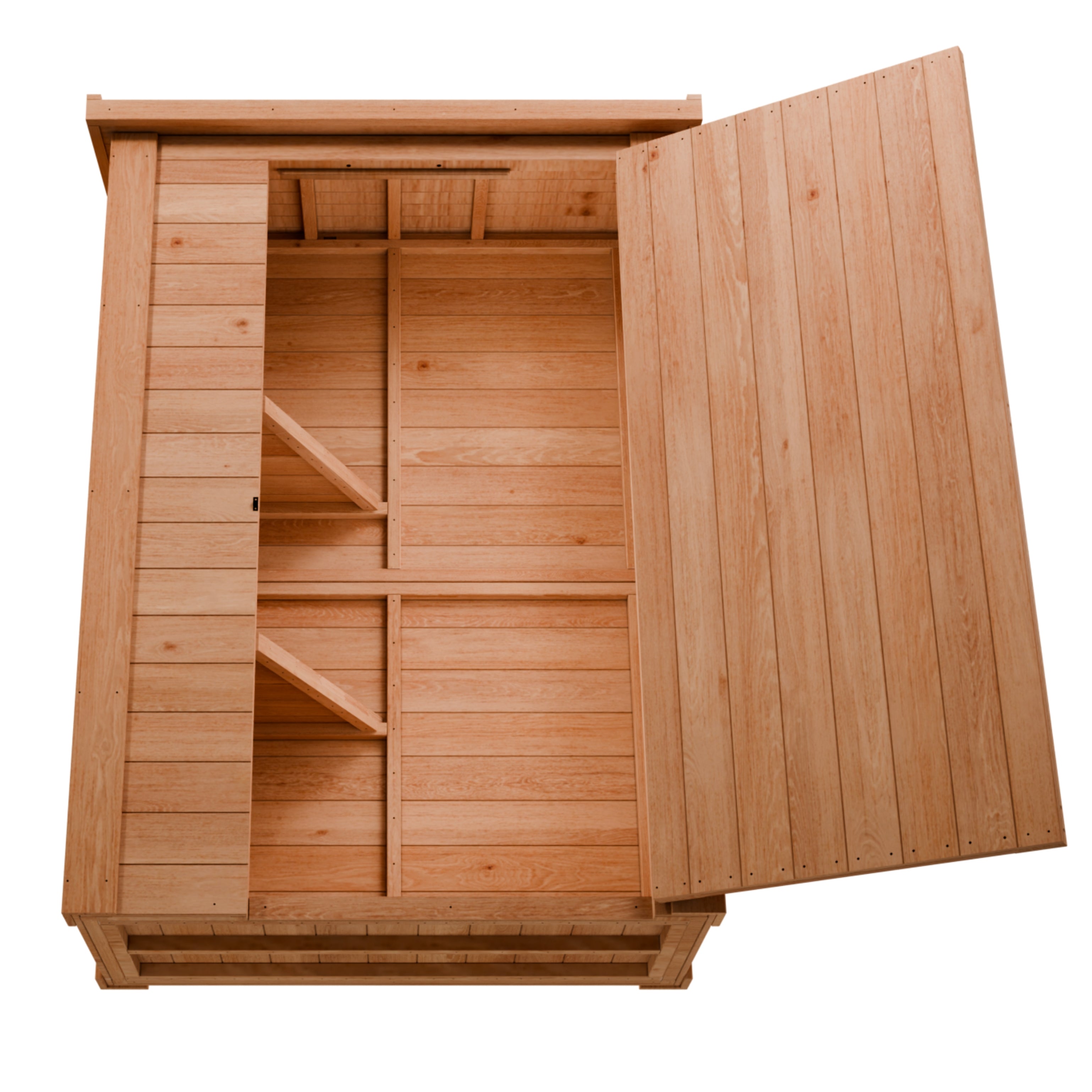 CedarCraft | Heavy Duty | 4 ft. x 2 ft. | Solid Cedar Wood | Lean To Storage Shed | with Single Door and Modern Pent Roof | Protective Finish | 8 sq. ft.