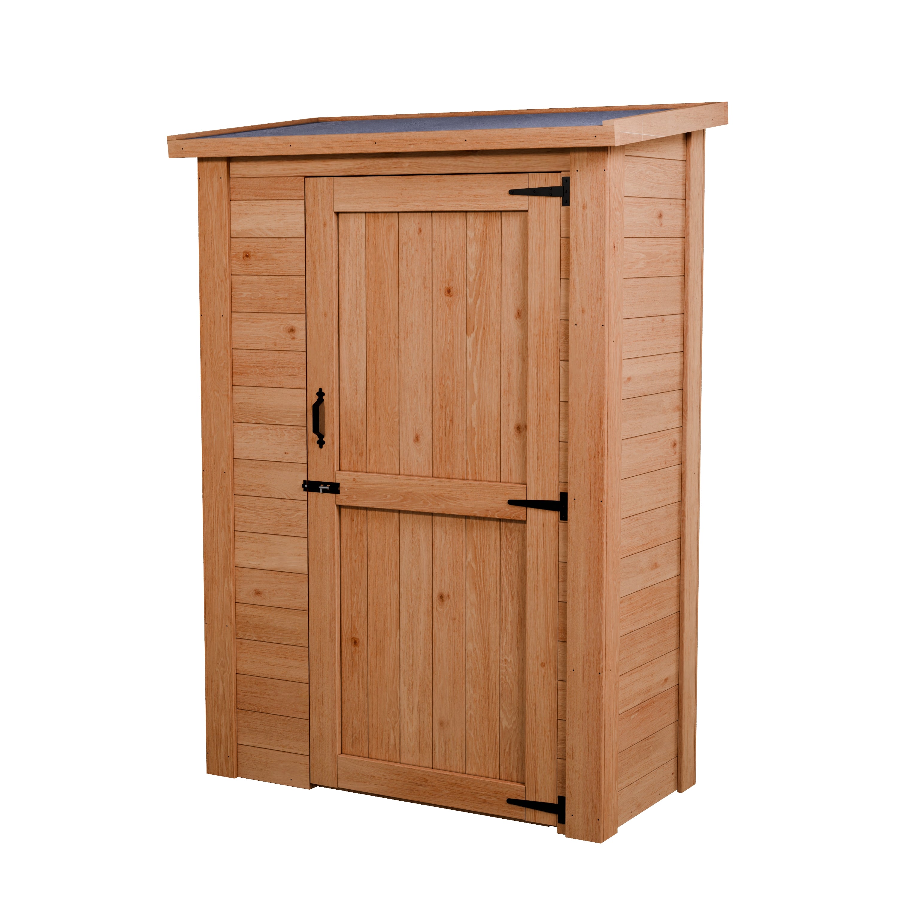 CedarCraft | Heavy Duty | 4 ft. x 2 ft. | Solid Cedar Wood | Lean To Storage Shed | with Single Door and Modern Pent Roof | Protective Finish | 8 sq. ft.