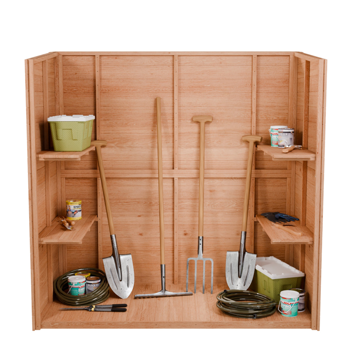 CedarCraft | Heavy Duty | 6 ft. x 3 ft. | Solid Cedar Wood | Lean To Storage Shed | with Double Doors and Modern Pent Roof | Protective Finish | 18 sq. ft.