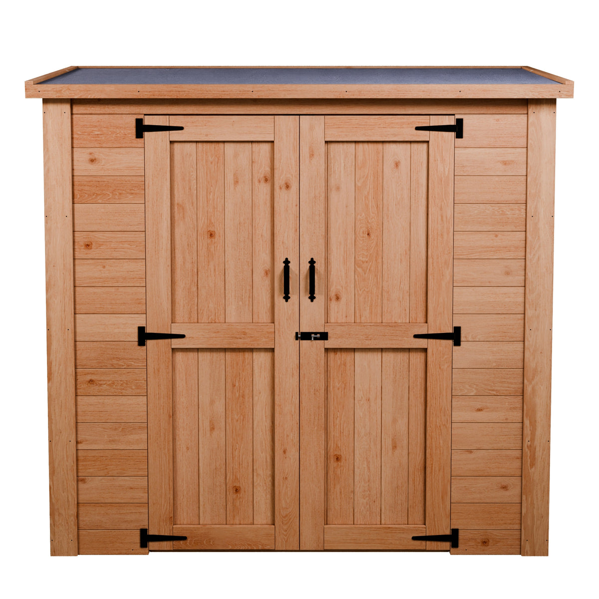 CedarCraft | Heavy Duty | 6 ft. x 3 ft. | Solid Cedar Wood | Lean To Storage Shed | with Double Doors and Modern Pent Roof | Protective Finish | 18 sq. ft.