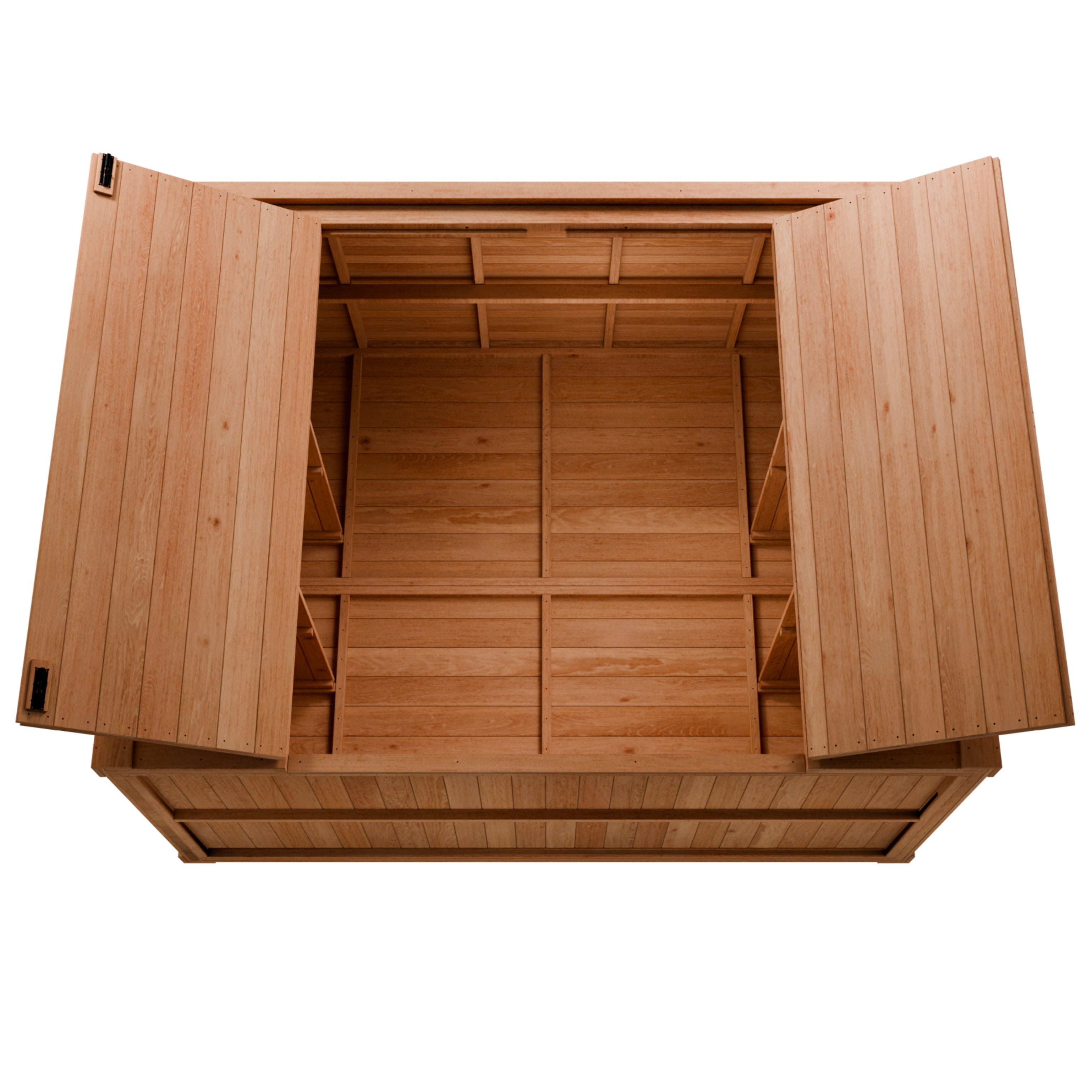 CedarCraft | Heavy Duty | 7.5 ft. x 4 ft. | Solid Cedar Wood | Lean To Storage Shed | with Double Doors and Modern Pent Roof | Protective Finish | 30 sq. ft.