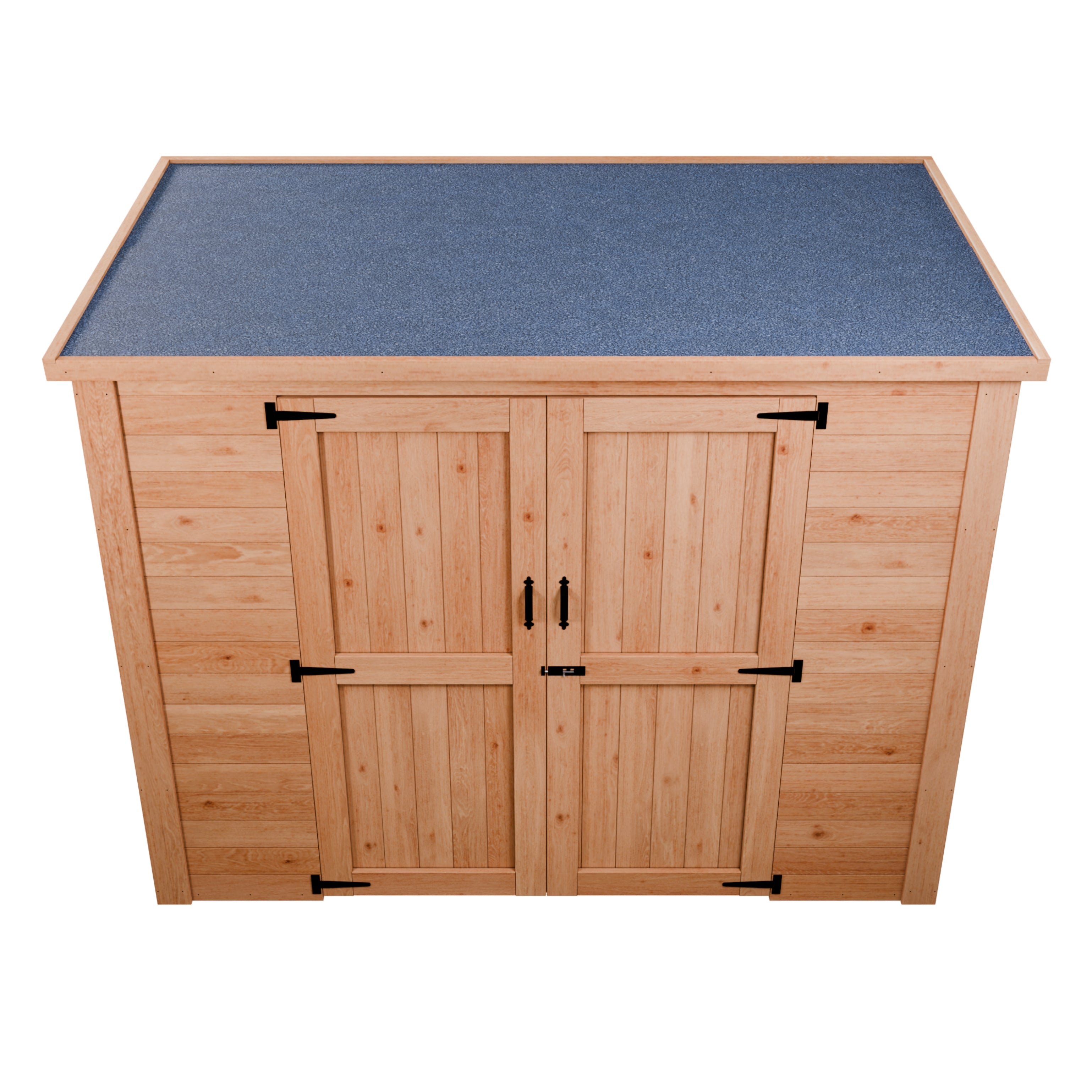 CedarCraft | Heavy Duty | 7.5 ft. x 4 ft. | Solid Cedar Wood | Lean To Storage Shed | with Double Doors and Modern Pent Roof | Protective Finish | 30 sq. ft.