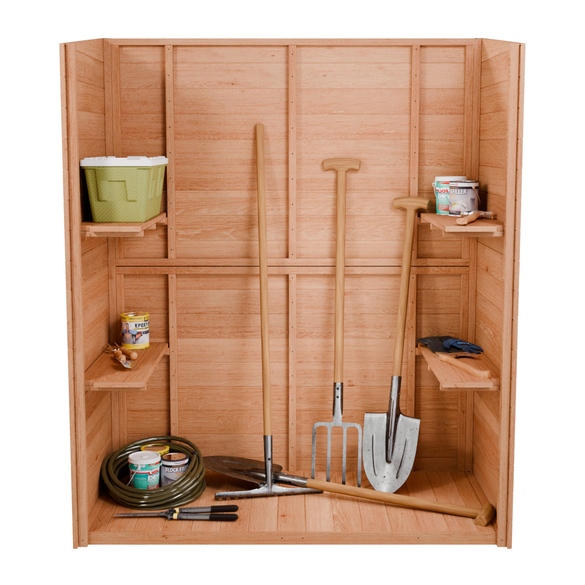 CedarCraft | Heavy Duty | 5 ft. x 2.5 ft. | Solid Cedar Wood | Lean To Storage Shed | with Double Doors and Modern Pent Roof | Protective finish | 12.5 sq. Ft.