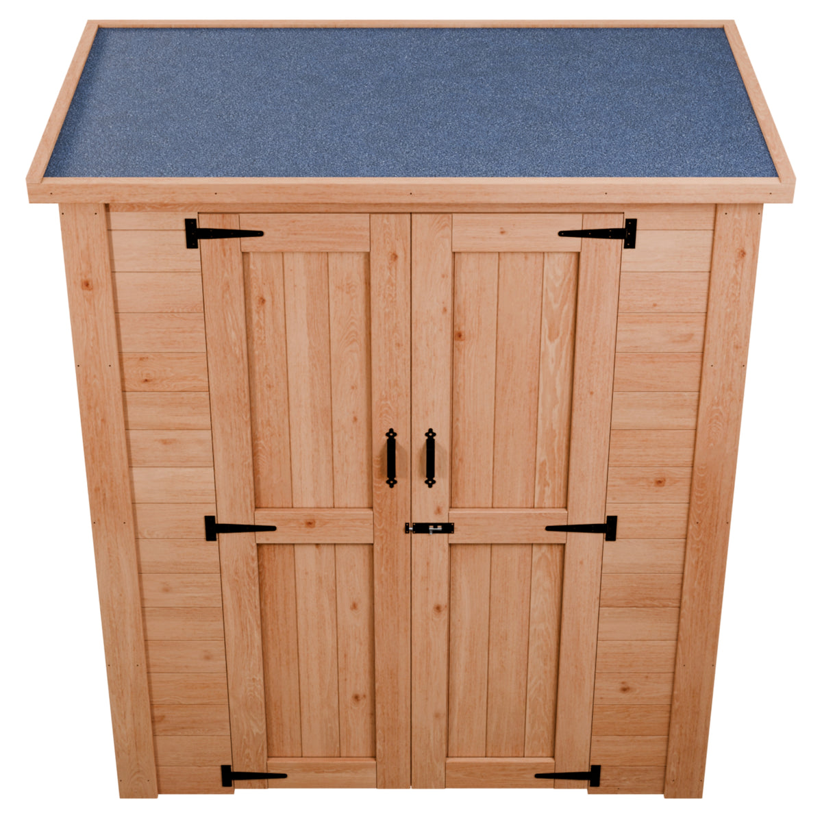 CedarCraft | Heavy Duty | 5 ft. x 2.5 ft. | Solid Cedar Wood | Lean To Storage Shed | with Double Doors and Modern Pent Roof | Protective finish | 12.5 sq. Ft.